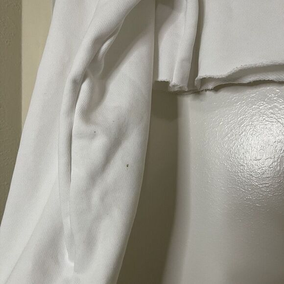 NIKE white cropped long sleeve logo sweatshirt size medium - Picture 5 of 7